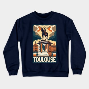 A Vintage Travel Art of Toulouse - France Crewneck Sweatshirt